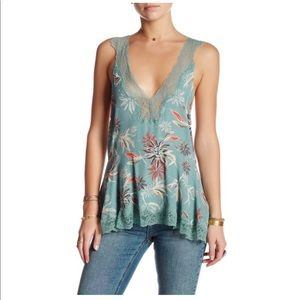 Free People Bell Flower Double-V Tunic, Small